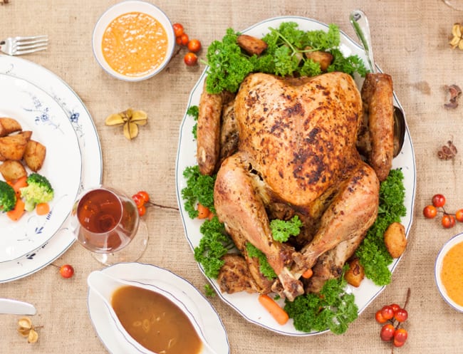 What percentage of American homes eat turkey on Christmas?