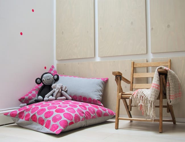 Potato stamp polka dot cushion covers