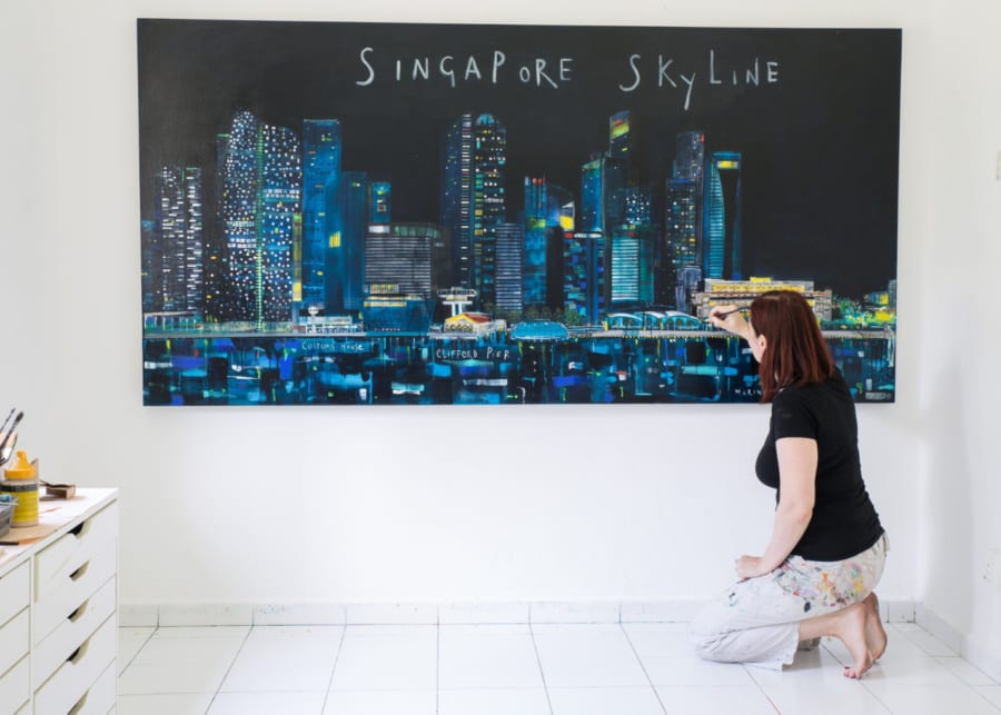 souvenirs of singapore clare haxby painting
