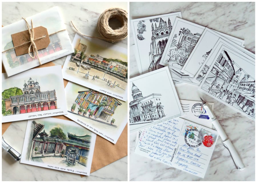 where to buy singapore souvenirs postcards