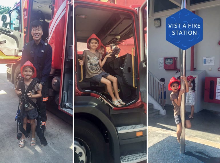 Free things to do with the kids in Singapore: visit a fire station!