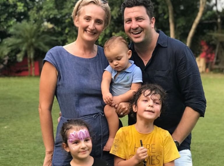 Kate Dimarco and family, returning to work in Singapore