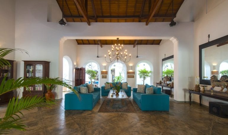 The extraordinary lounging space at the Ambassadors House in Galle