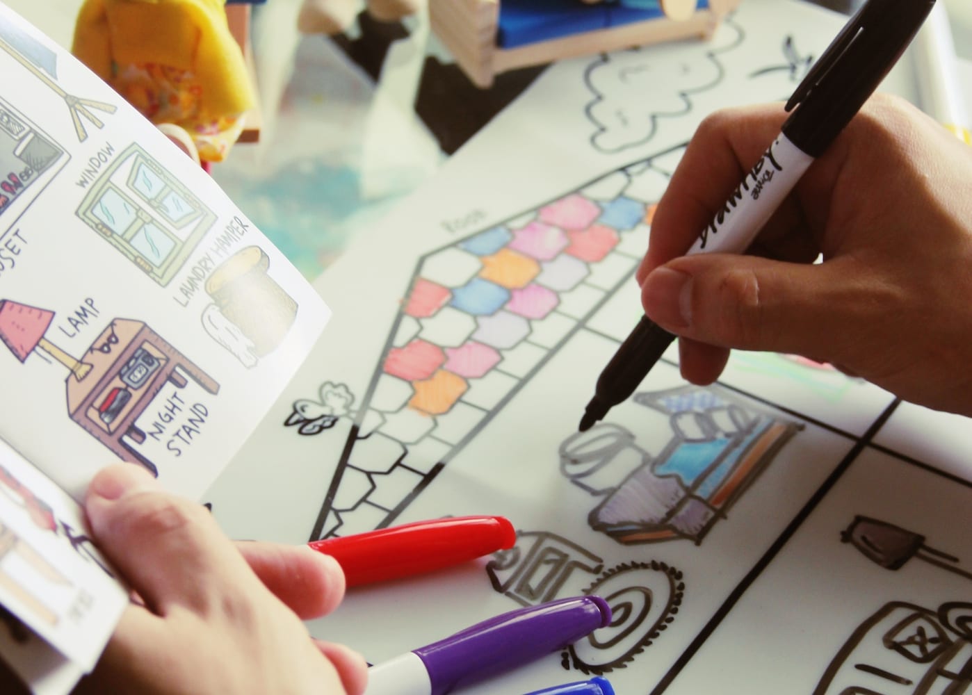 washable colouring mats