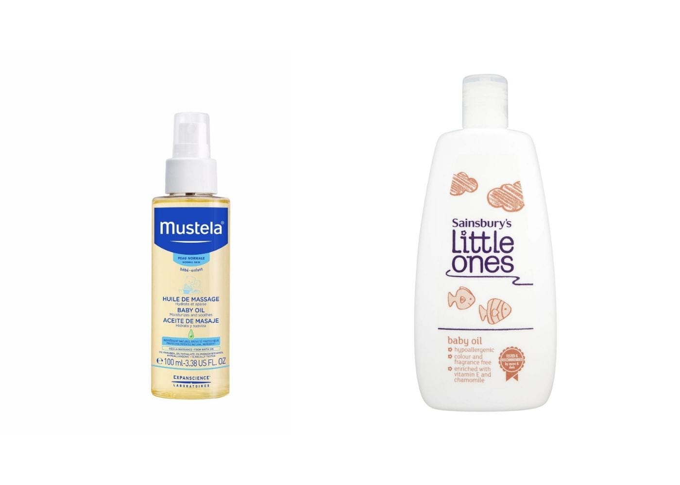 Beauty Products I Can Steal From My Baby: Baby Oil from Mustela and Sainbury's