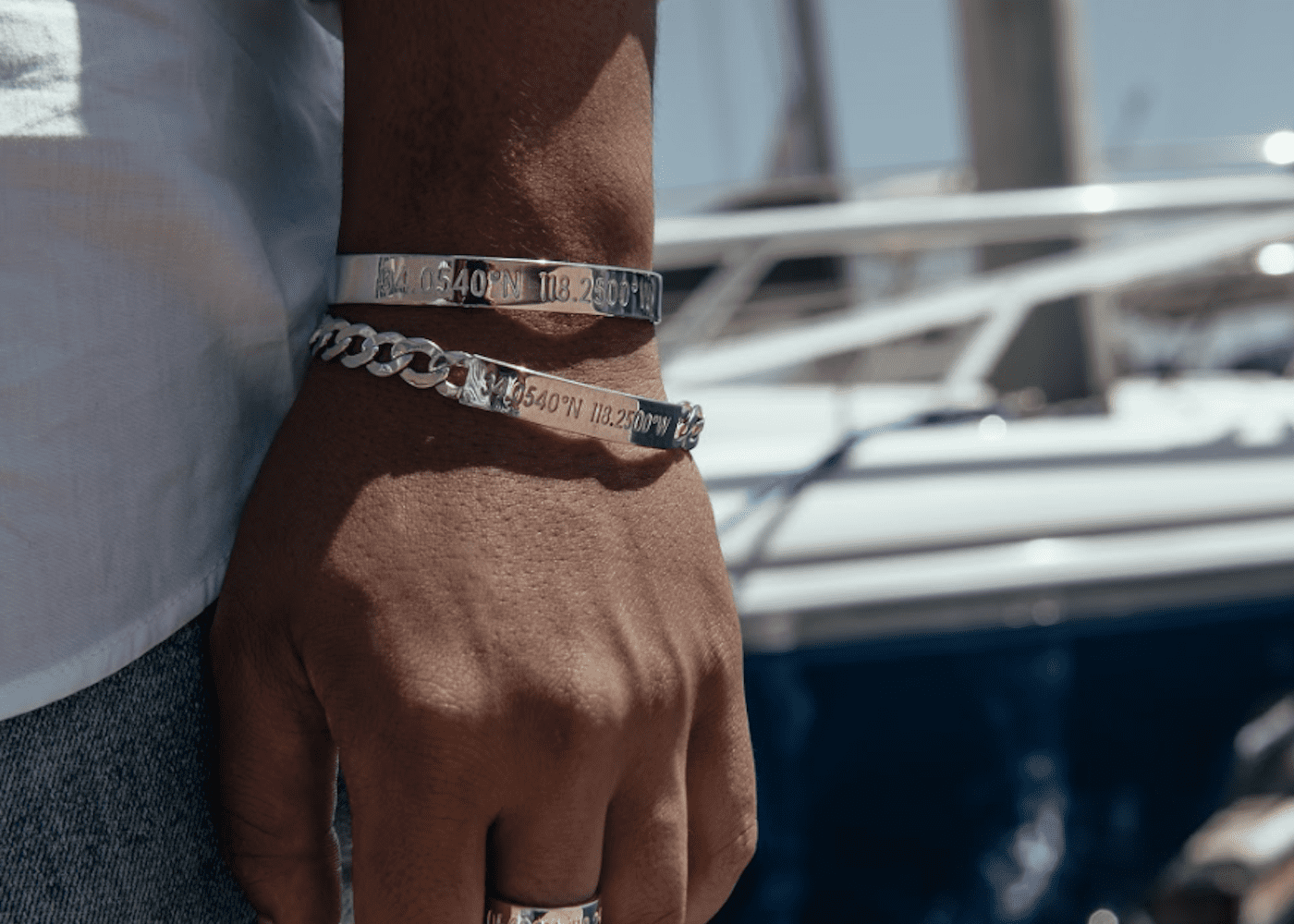 Custom bracelets with location coordinates: Coordinates Collection