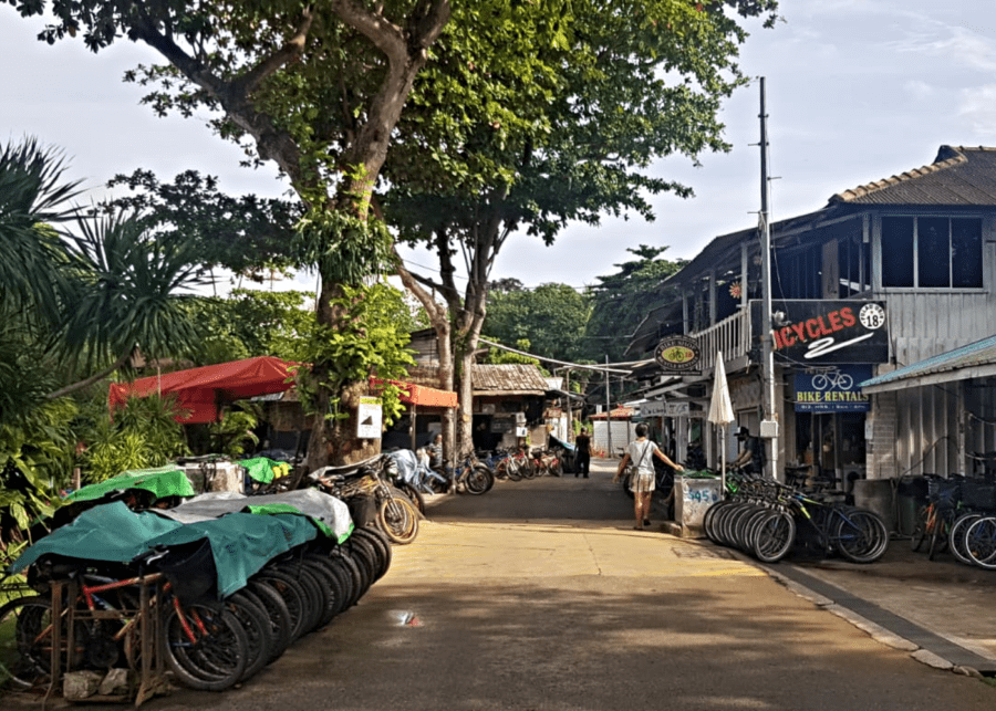 hiring bikes at singapore's ubin town