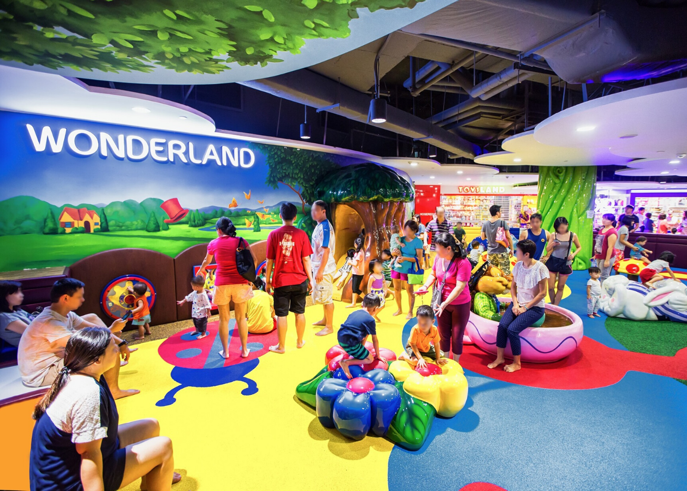 kids playing at an indoor playground