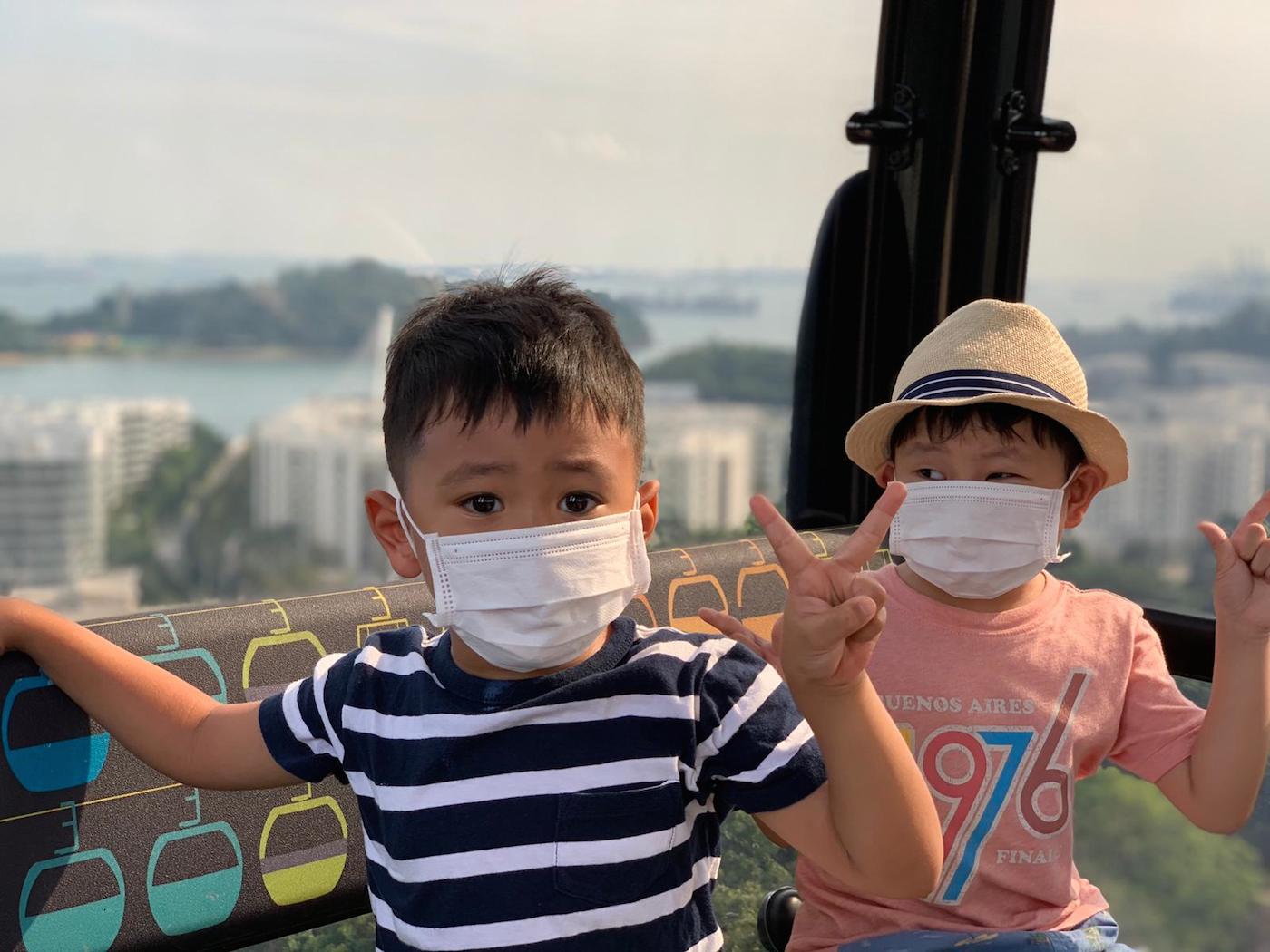 Sentosa with kids cable car