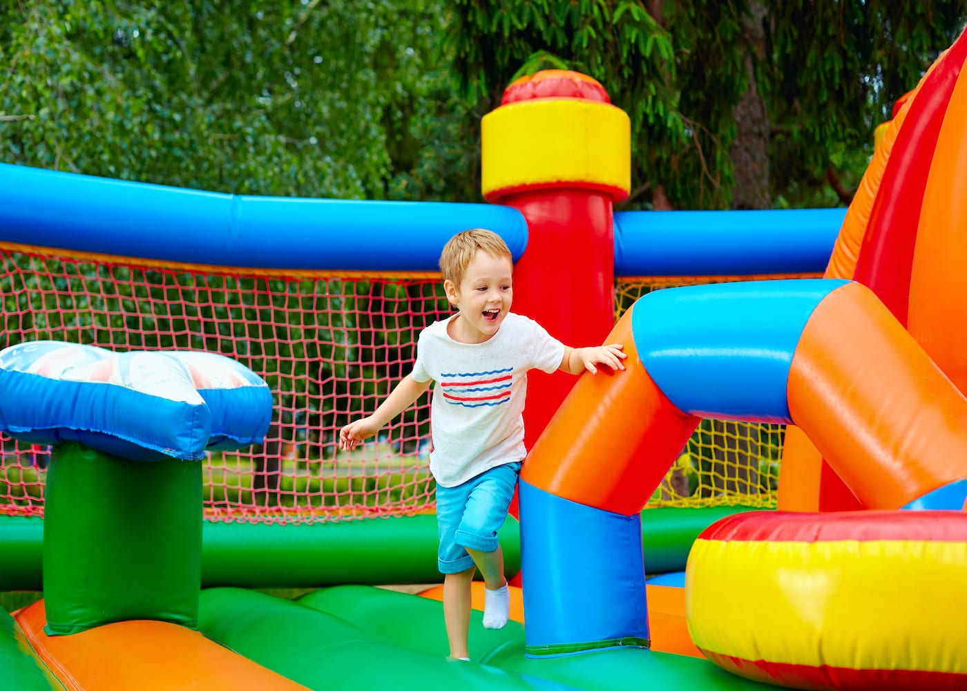 kid on bouncy castle