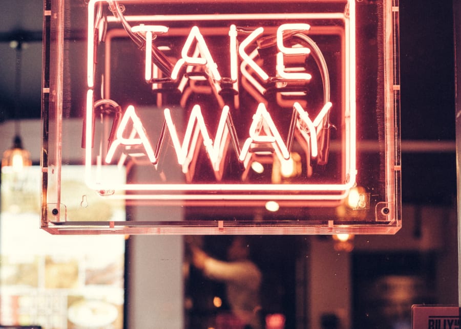 takeaway sign